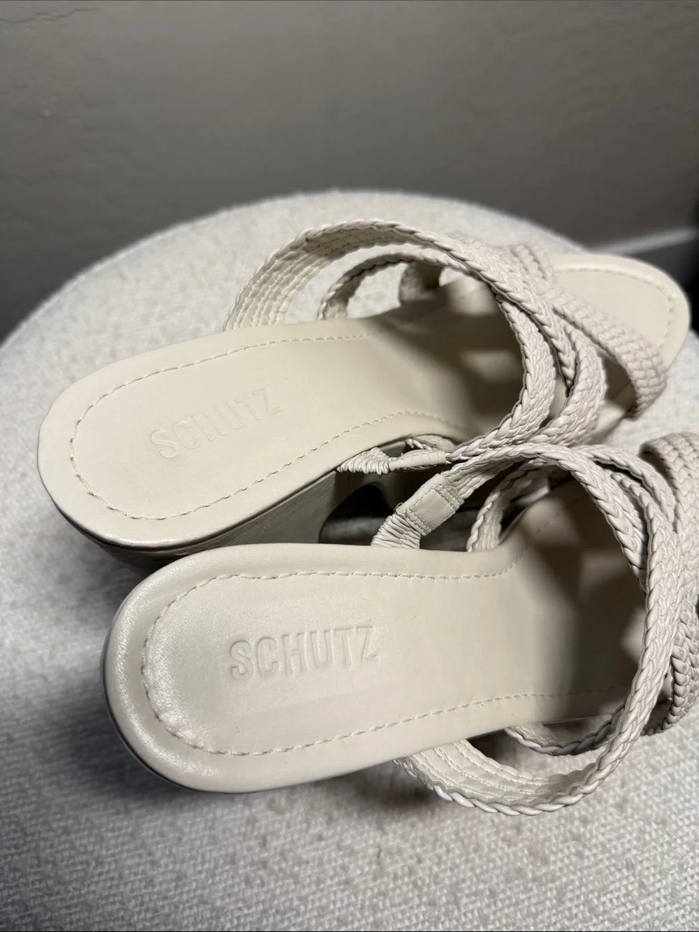 SCHUTZ Aneka Atanado Leather Platform Sandal Size 11